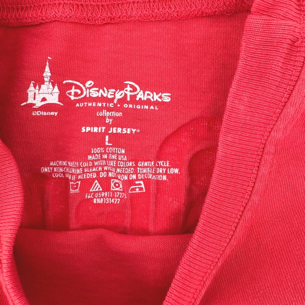 Disney Parks Spirit Jersey Large Red Salmon Walt Disney World Puff Print Shirt - Picture 4 of 6